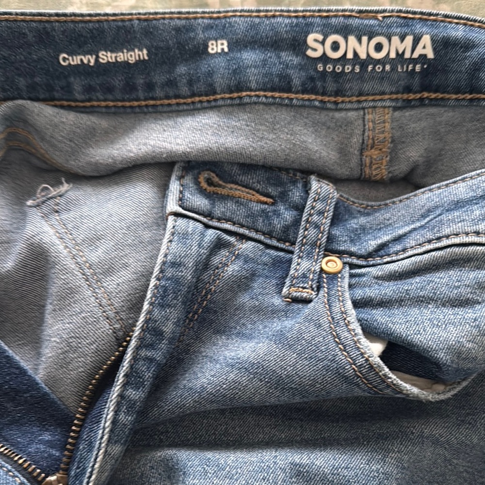 Sonoma Curvy Straight Blue Jeans - Picture 3 of 7